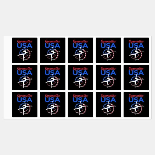 Gymnastiek Amerikaanse vlag Gymnast Gymnastic Spor Labels (Vel)