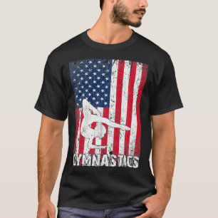 Gymnastiek Amerikaanse vlag op 4 juli Gymnast Prem T-shirt