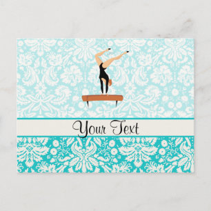 Gymnastiek balanceerbalk briefkaart