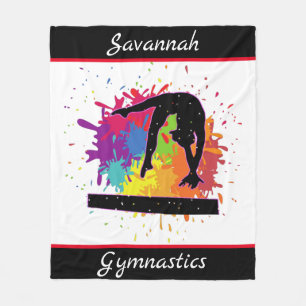 Gymnastiek Balans Beam Verf Splatter Fleece Deken