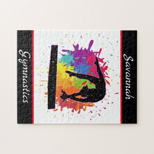 Gymnastiek Balans Beam Verf Splatter Legpuzzel (Horizontaal)