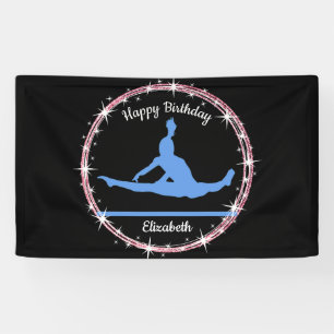 Gymnastiek Bars Birthday in Blue en Black Spandoek