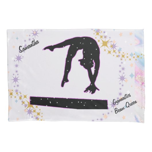 Gymnastiek Beam Queen Glitter Waterverf Abstract Kussensloop (Voorkant)