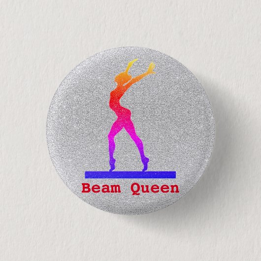 Gymnastiek Beam Queen Rainbow Pin Buttonnen Ronde Button 3,2 Cm (Voorkant)