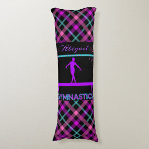 Gymnastiek Beam Roze Paars Blauwgroen Tartan Lichaamskussen