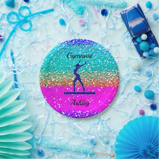 Gymnastiek Beam SparklePaper-Bord Papieren Bordje (Feest)