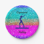 Gymnastiek Beam SparklePaper-Bord Papieren Bordje (Voorkant)