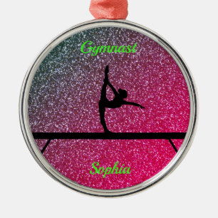 Gymnastiek Beam Watermelon Sparkle Metalen Ornament
