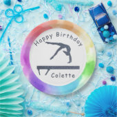 Gymnastiek Birthday Balance Bam Waterverf Splash Papieren Bordje (Feest)