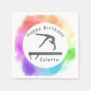 Gymnastiek Birthday Balance Bam Waterverf Splash Servet