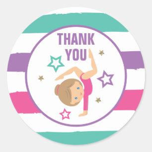 Gymnastiek Birthday Hartelijk dank voor de klassie Ronde Sticker