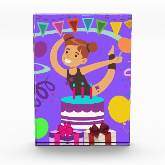 Gymnastiek Birthday Party Fotoblokken (Voorkant)