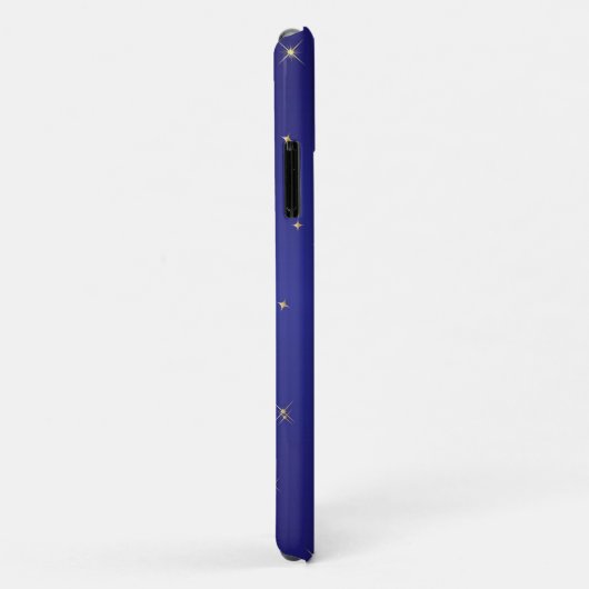 Gymnastiek Blauw met gouden Sparkle Case-Mate iPhone Case (Achterkant/rechts)
