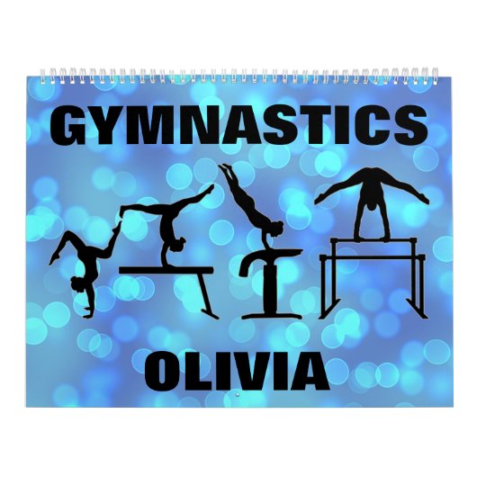 Gymnastiek Blauwe Stippen Kalender (Hoes)