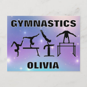 Gymnastiek Briefkaart Paarse Turquoise