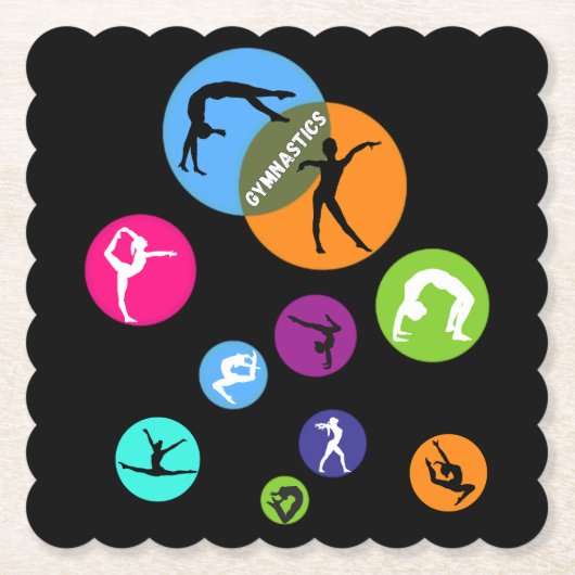 Gymnastiek Bubble Kartonnen Onderzetters (Voorkant)