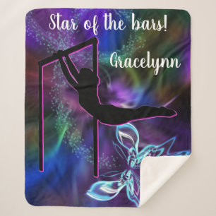 Gymnastiek Butterfly Star van de Bars Personalized Sherpa Deken