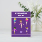 GYMNASTIEK CADEAU MET 5 GYMNASTEN GEPERSONALISEERD BRIEFKAART (Staand voorkant)
