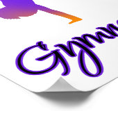 Gymnastiek Cartwheel Roze Paarse Gepersonaliseerd Poster (Hoek)