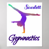 Gymnastiek Cartwheel Roze Paarse Gepersonaliseerd Poster (Voorkant)