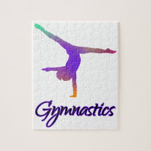 Gymnastiek Cartwheel Roze Paarse Ombre Gradiënt Legpuzzel
