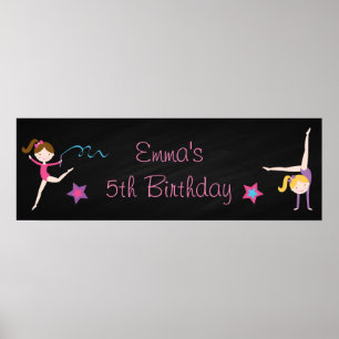 Gymnastiek Chalkboard - Aangepaste Birthday-banner Poster