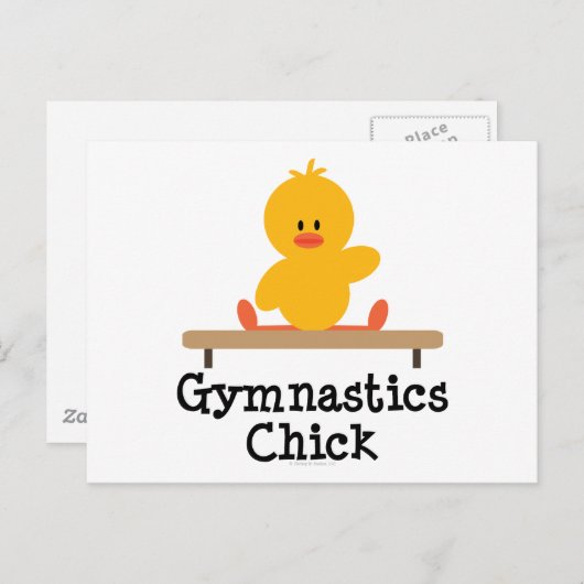 Gymnastiek Chick Briefkaart (Voorkant / Achterkant)