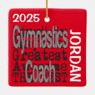 Gymnastiek Coach Extraordinaire CUSTOM Keramisch Ornament