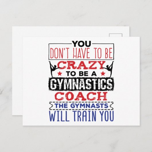 Gymnastiek Coach Funny Appreciation Gift Crazy Briefkaart (Voorkant / Achterkant)