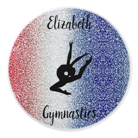 Gymnastiek Custom Rood Wit Blauw Keramische Pull Keramische Knop (Voorkant)