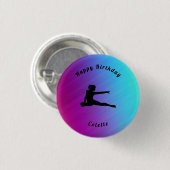 Gymnastiek / Dance Happy Birthday Gradient Button (Voorkant /achterkant)