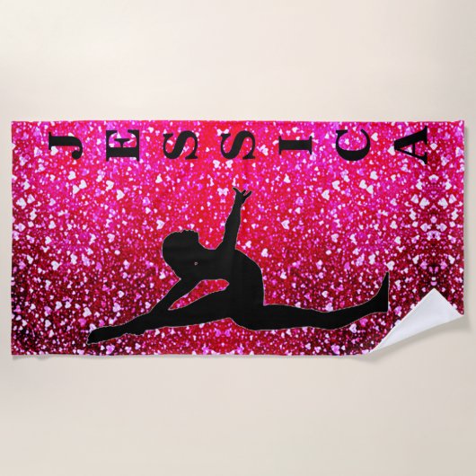 Gymnastiek drijvende hartslaghanddoek strandlaken (Voorkant)