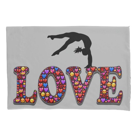 Gymnastiek Emoji Love Kussensloop (Voorkant)