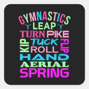Gymnastiek Facts Gymnast Gymnastic Sports Lover Gr Vierkante Sticker