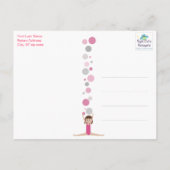 Gymnastiek Feest Bedankt in Pinks & Grey Briefkaart (Achterkant)