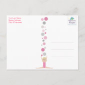 Gymnastiek Feest Bedankt in Pinks & Grey Briefkaart (Achterkant)