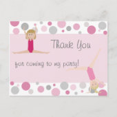 Gymnastiek Feest Bedankt in Pinks & Grey Briefkaart (Voorkant)