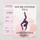 Gymnastiek Feest Uitnodiging (Voorkant / Achterkant)