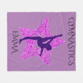 Gymnastiek fleece deken met een gepersonaliseerde (Voorkant (Horizontaal))