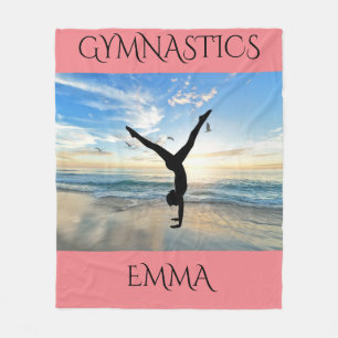 Gymnastiek fleece deken met een gepersonaliseerde