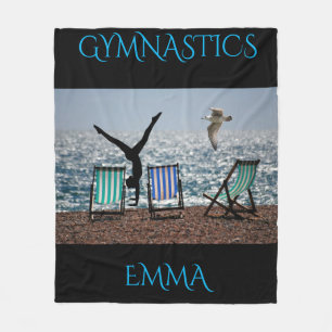 Gymnastiek fleece deken met een gepersonaliseerde