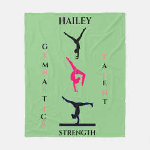 Gymnastiek fleece deken met een gepersonaliseerde