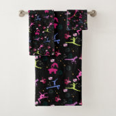 Gymnastiek Fun Print Monogrammed 3 Stuk Bad Handdoek (Insitu)