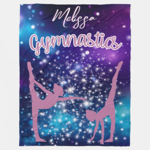 Gymnastiek Galaxy Paarse turquoise gepersonaliseer Fleece Deken