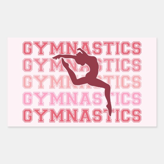 Gymnastiek geïnspireerd rechthoekige sticker (Voorkant)