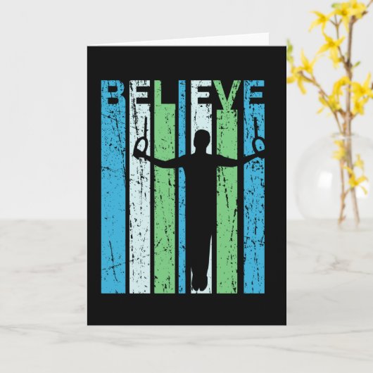 Gymnastiek gelooft mannelijke gymnast Retro stijl Kaart (Gele Bloem)