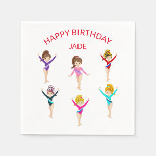 Gymnastiek gepersonaliseerd BIRTHDAY Servet