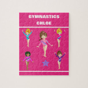 Gymnastiek gepersonaliseerde gymnast girl's puzzel