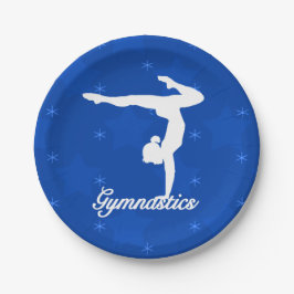 Gymnastiek Girl Blue Stars Papieren Bordje