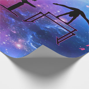 Gymnastiek Girls Pink & Blue Wrapping Paper Cadeaupapier